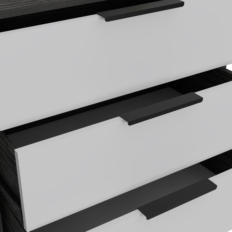 DEPOT E-SHOP Egeo 3 Drawers Dresser, Superior Top, White