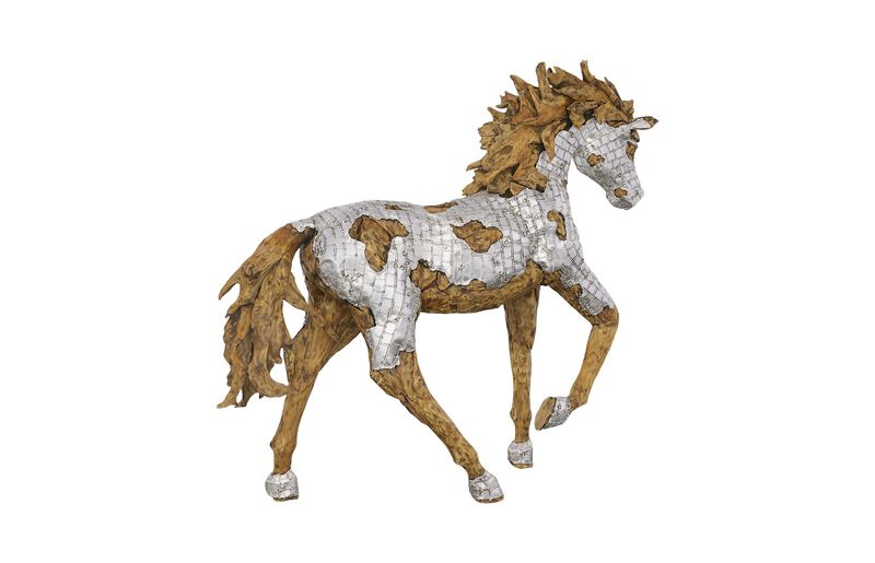 Mustang Galloping Horse Armored Sculpture