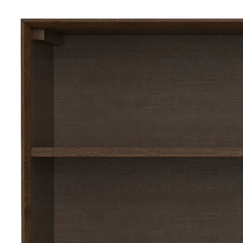 Banting SOLID HARDWOOD 30 inch x 64 inch Modern Industrial Low Wide Bookcase in Walnut Brown