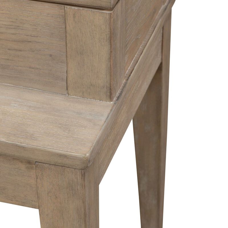 Liberty Furniture Brentwood Console Bar Table with AC, USB Charging Station - Sandstone Oak Wood image number 5