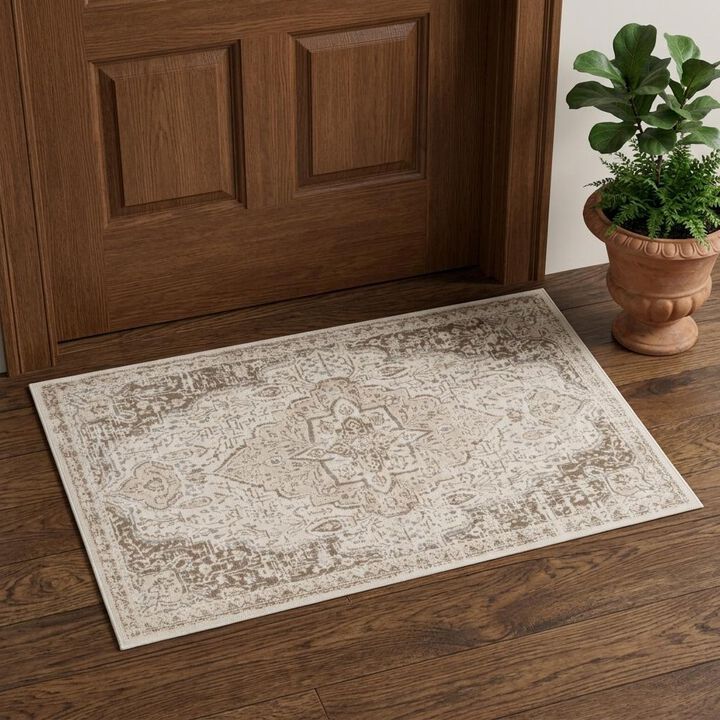HomeRoots Medallion Area Rug