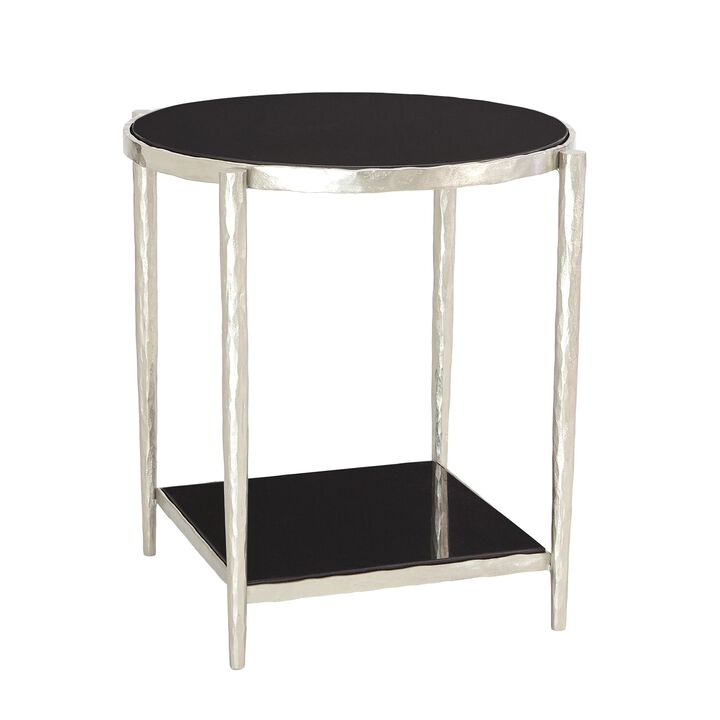 Circle/Square Silver Side Table