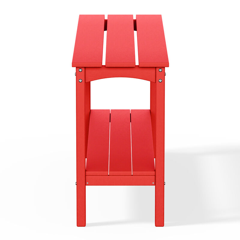 WestinTrends 55" Outdoor Patio HDPE Adirondack 2-Tier Shelf Console Table
