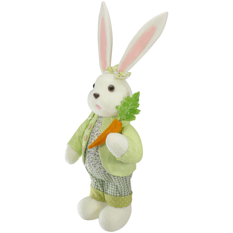 20" White and Green Standing Rabbit Easter Figure