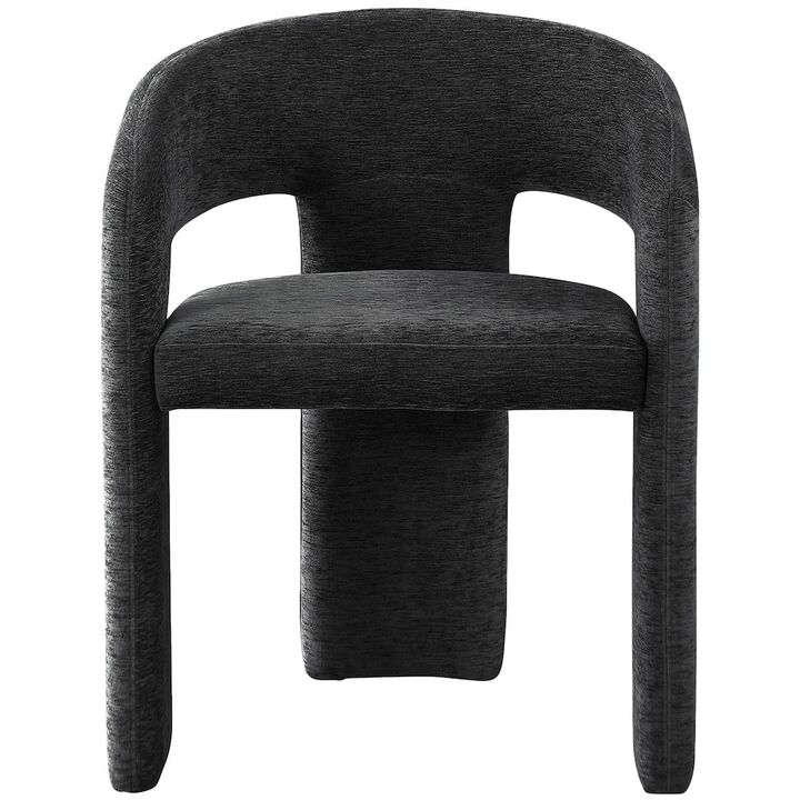 Meridian Furniture Rendition Black Plush Fabric Dining Chair
