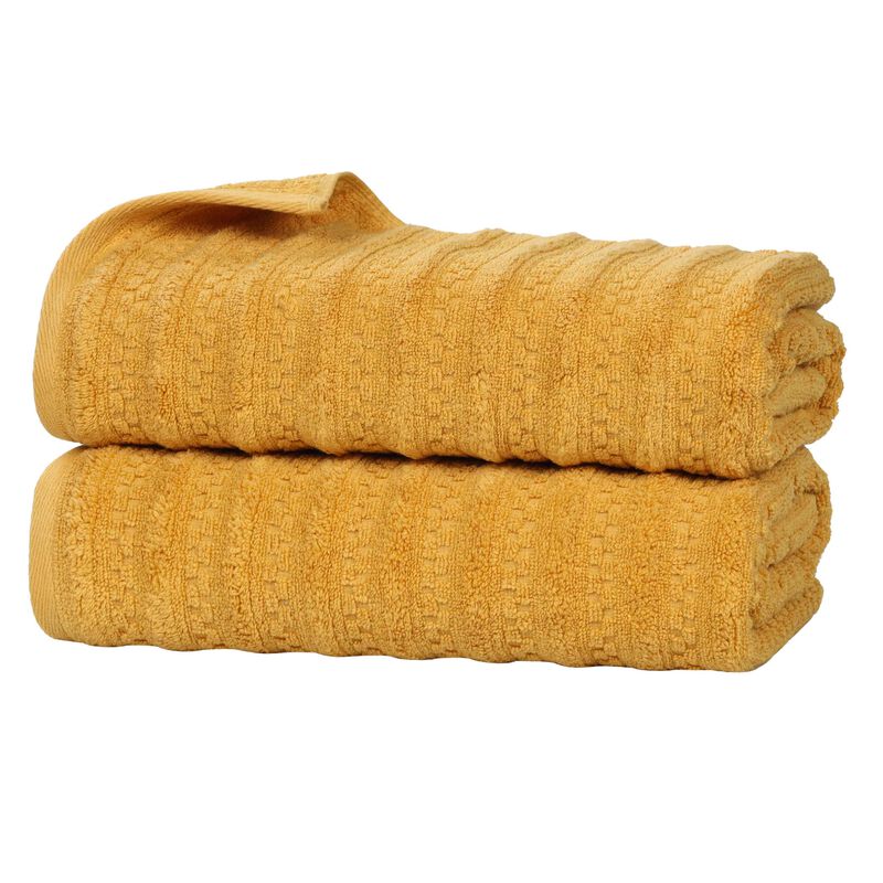 Set of 2 Zero Twist Cotton Waffle Textured Absorbent Bath Sheets image number 0