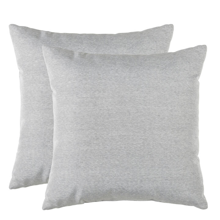 Pack Of 2 Outdoor Pillow With Inserts, 18" x 18" -Gray