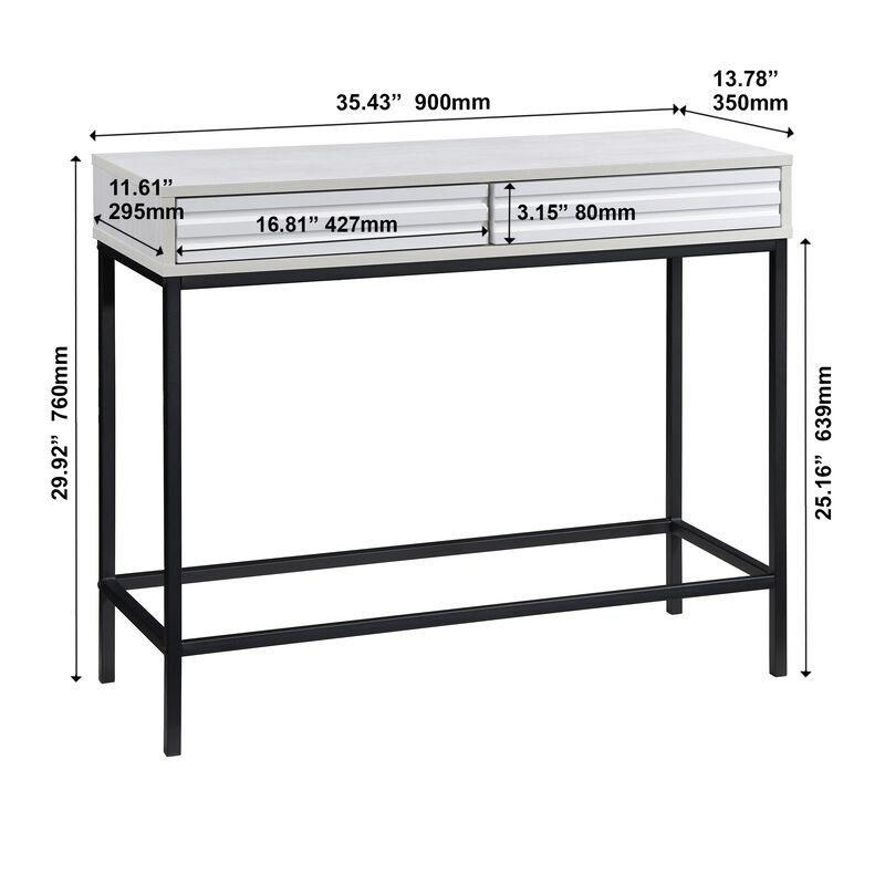 Casimo 35.43 in. Rectangular Engineer Wood Console Table
