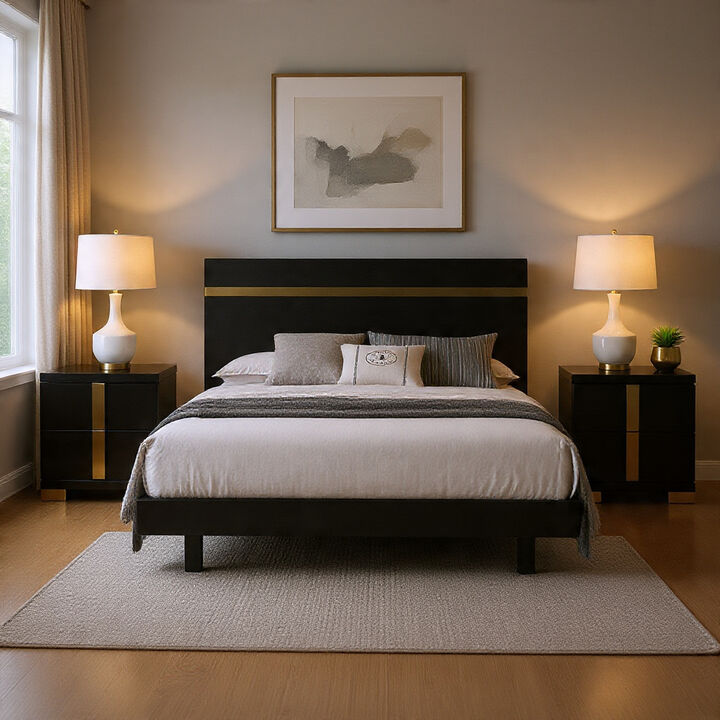 Bedroom Set, Wood, 3 Piece Set with 2 Nightstands