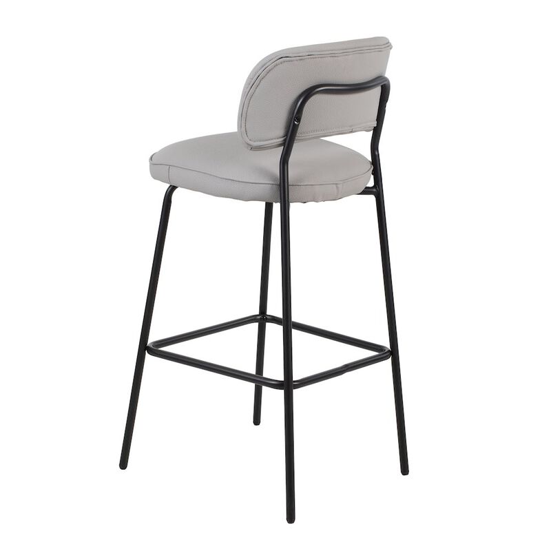 New Classic Furniture Blythe Vegan Leather Bar Chair in Ivory (Set of 4)