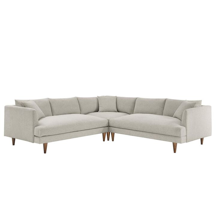 Zoya Down Filled Overstuffed 3-Piece Sectional Sofa