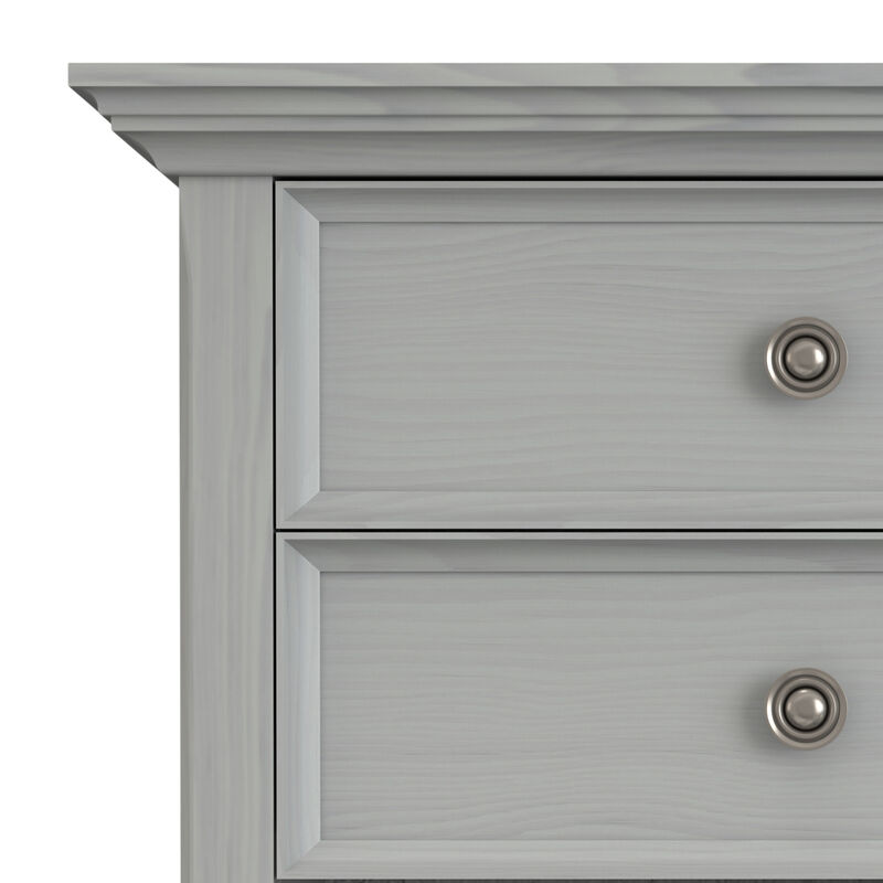 Amherst SOLID WOOD 24 inch Wide Traditional Bedside Nightstand Table in Fog Grey