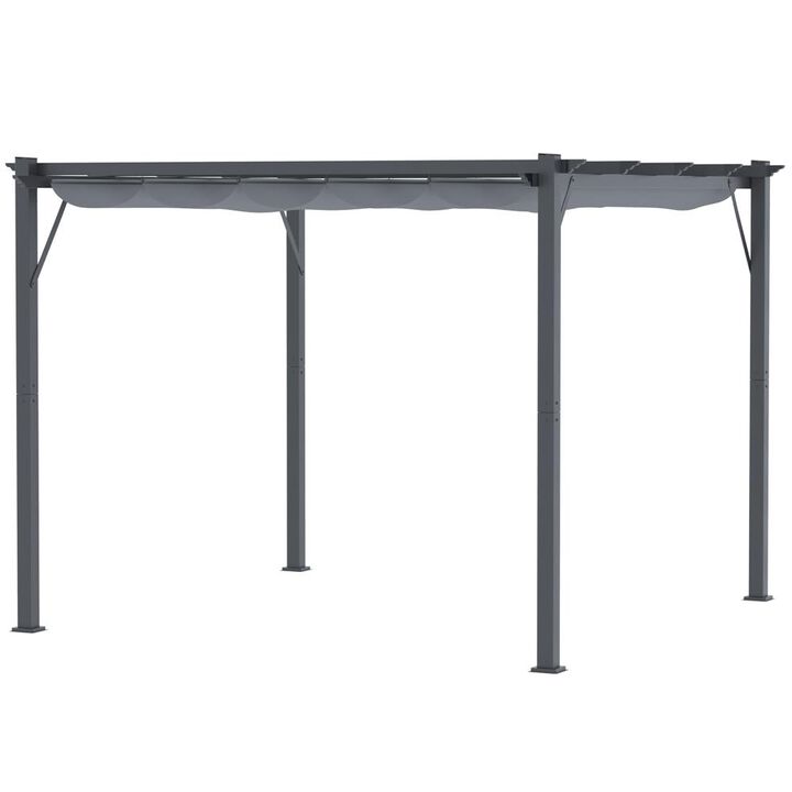 Hivvago 10' x 10' Retractable Canopy Pergola for Backyard and Deck