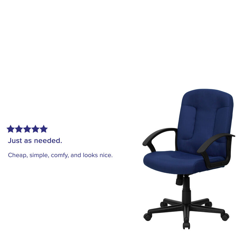 Garver Mid-Back Fabric Executive Swivel Office Chair with Nylon Arms image number 2
