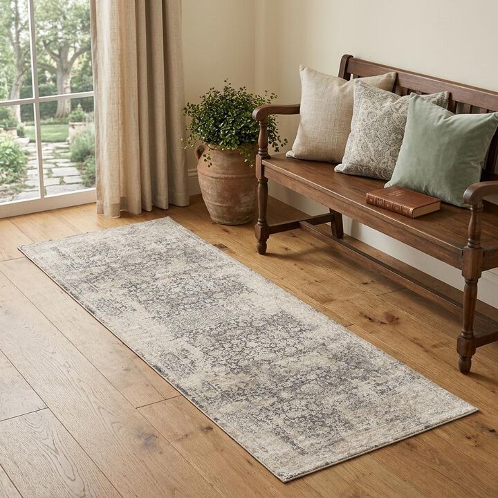HomeRoots Floral Runner Rug