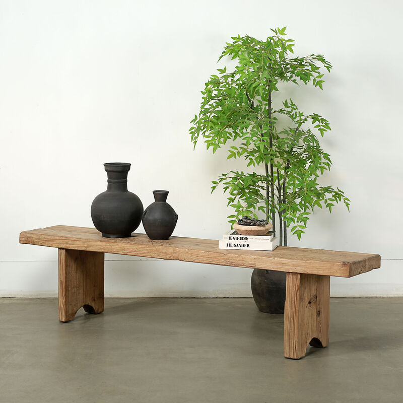 Pine Entryway Bench in Weathered Natural image number 3