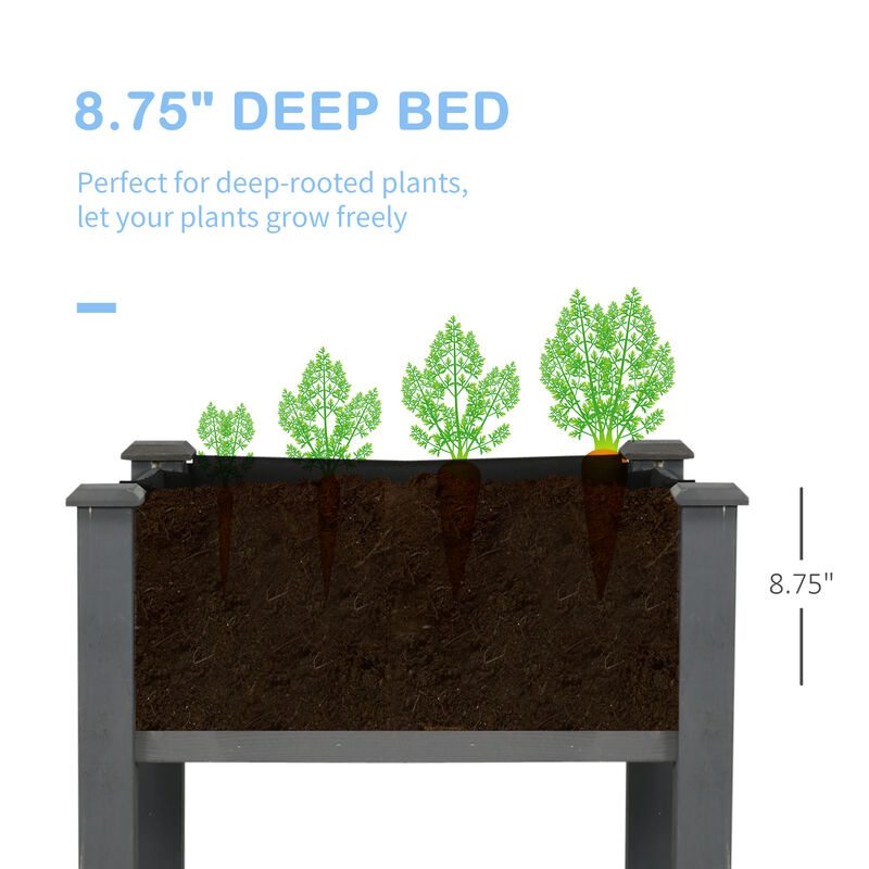 Hivvago Raised Planter Box 48" for Vegetables Herbs and Flowers image number 5