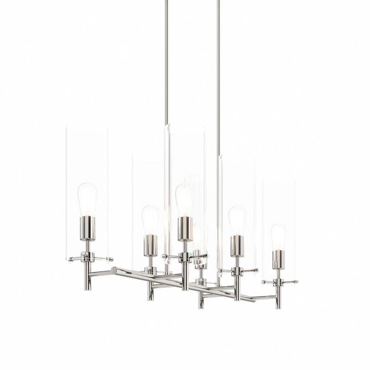 Modway Skylark 6-Light Chandelier in Clear Polished Nickel