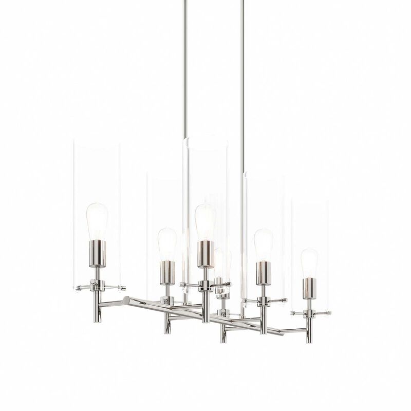 Modway Skylark 6-Light Chandelier in Clear Polished Nickel image number 1