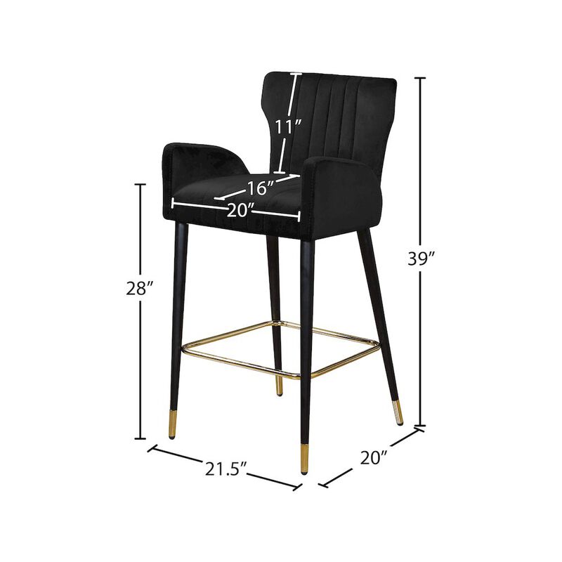 Meridian Furniture Luxe Velvet Stool, Set of 2