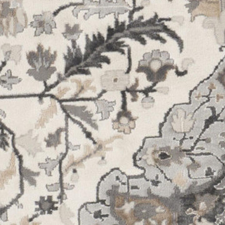 HomeRoots Floral Medallion Non Skid Round Rug