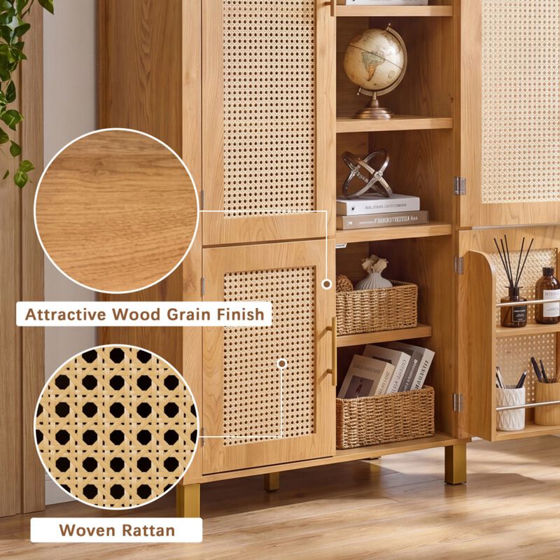 Arched Rattan Door Storage Cabinet image number 8