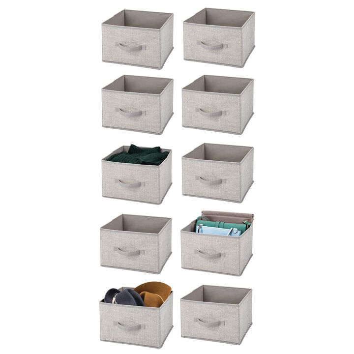 mDesign Foldable Fabric Bin for Cube Organizer - 10 Pack