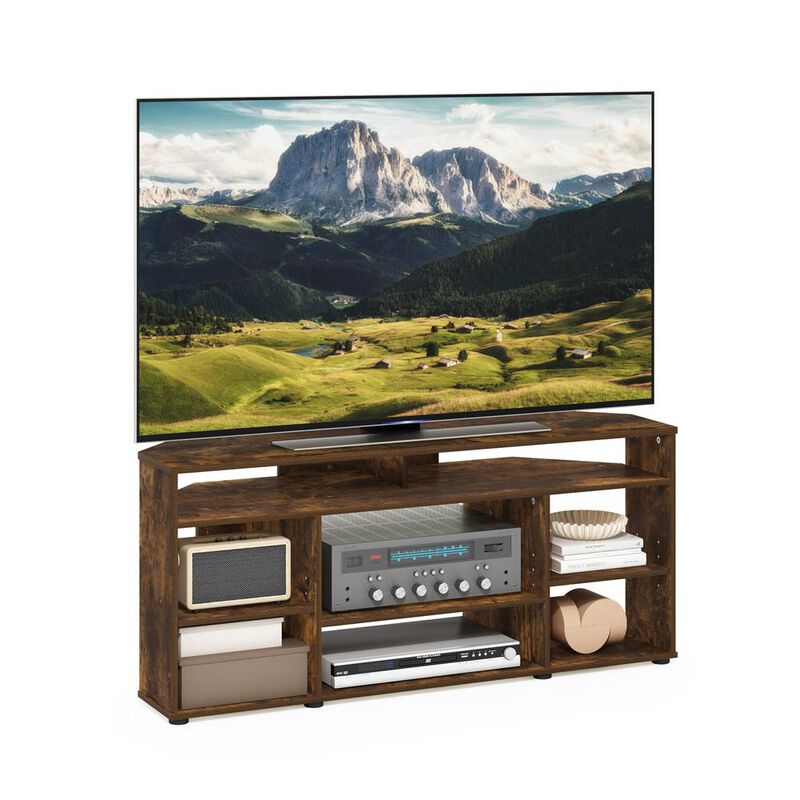 Jensen Corner TV Stand TV up to 55 Inches, Amber Pine