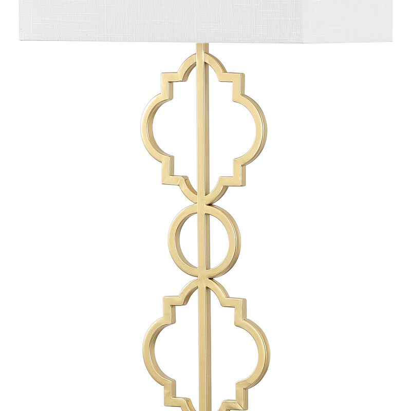 Selina Iron Ogee Trellis Modern LED Floor Lamp