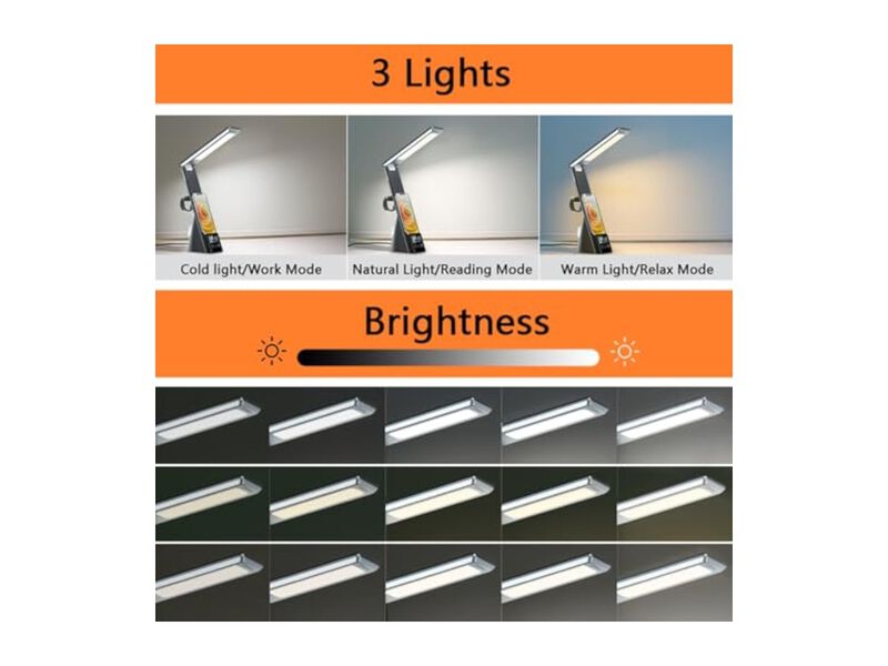 LED Wireless 3 Color Table Lamp For Bedroom Living Room White image number 3
