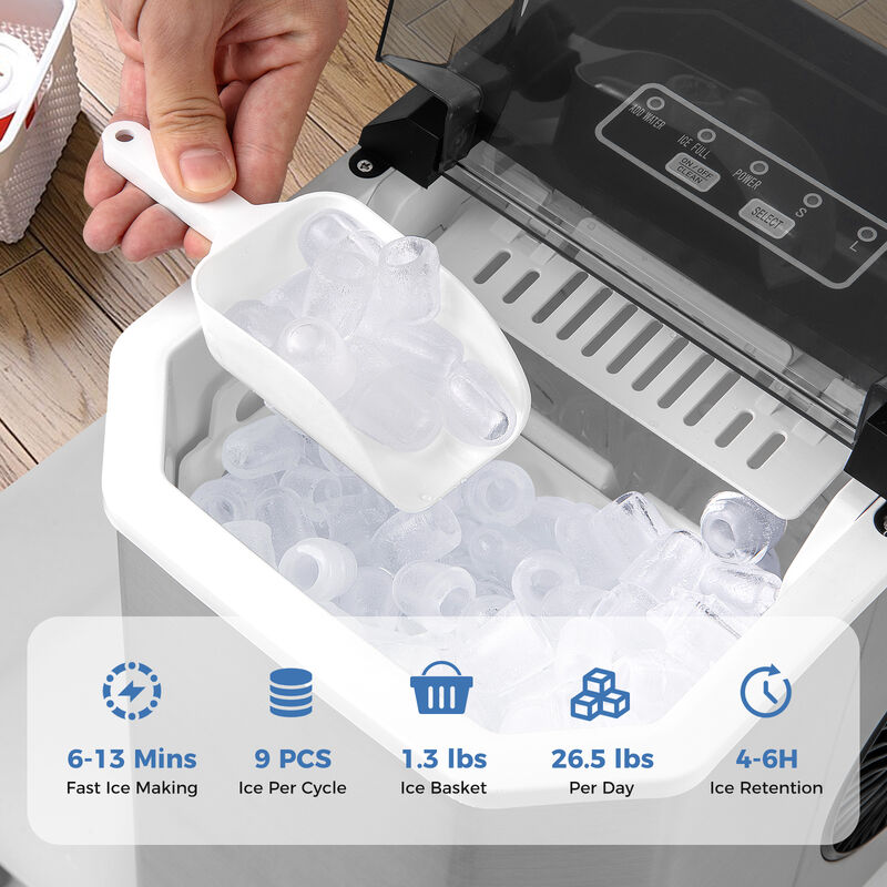 Ice Maker Countertop with Self-Cleaning for Home Kitchen Office Party