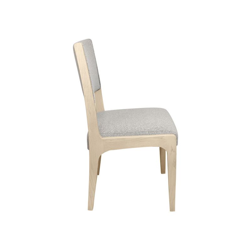 2-Piece Set: Ash Side Chair in Gray Boucle Fabric