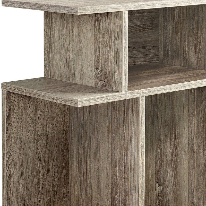 Wood Accent Table with 6 Open Storage Slots &ndash; Ideal for Books, Decor & More