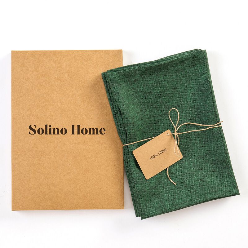 Solino Home 100% Pure Linen Dinner Napkins 20 x 20 Inch Set of 4 | Athena