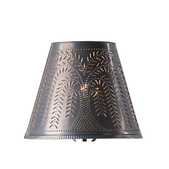 Irvins Country Tinware 14-Inch Fireside Shade With Willow In Kettle Black