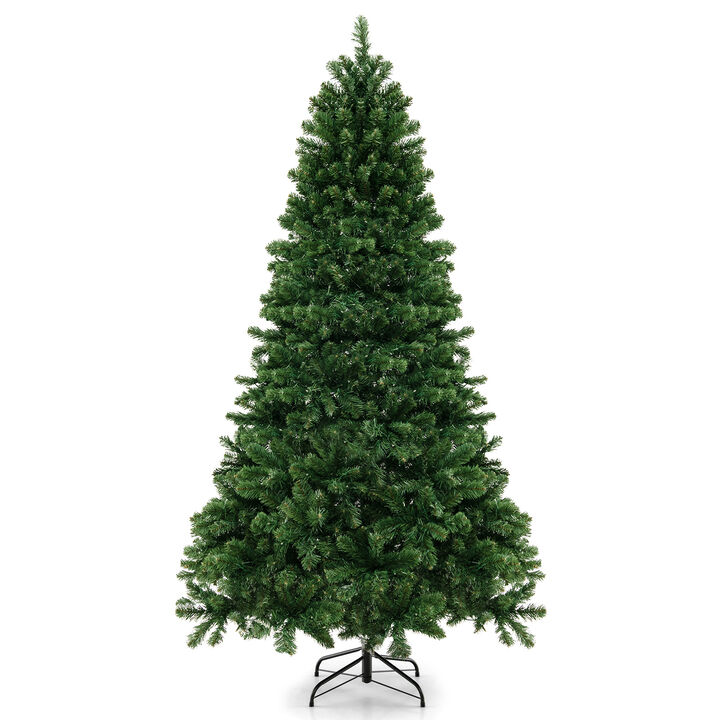 Hinged Christmas Tree with PVC Branch Tips Warm White LED Lights