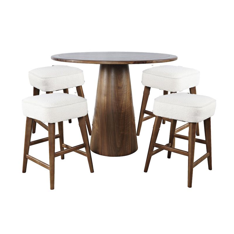 Jofran Mid-Century Modern Five Piece Counter Height Dining Set