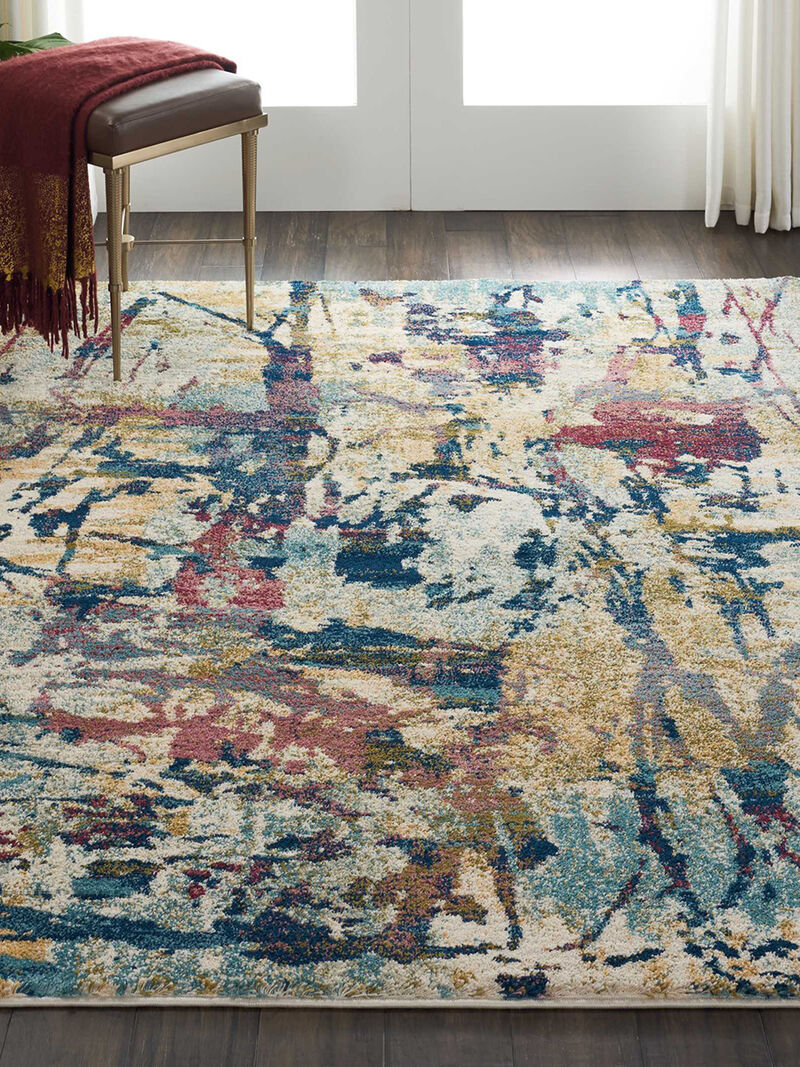 Fusion FSS10 Cream/Multicolor 5'3" x 7'3" Rug