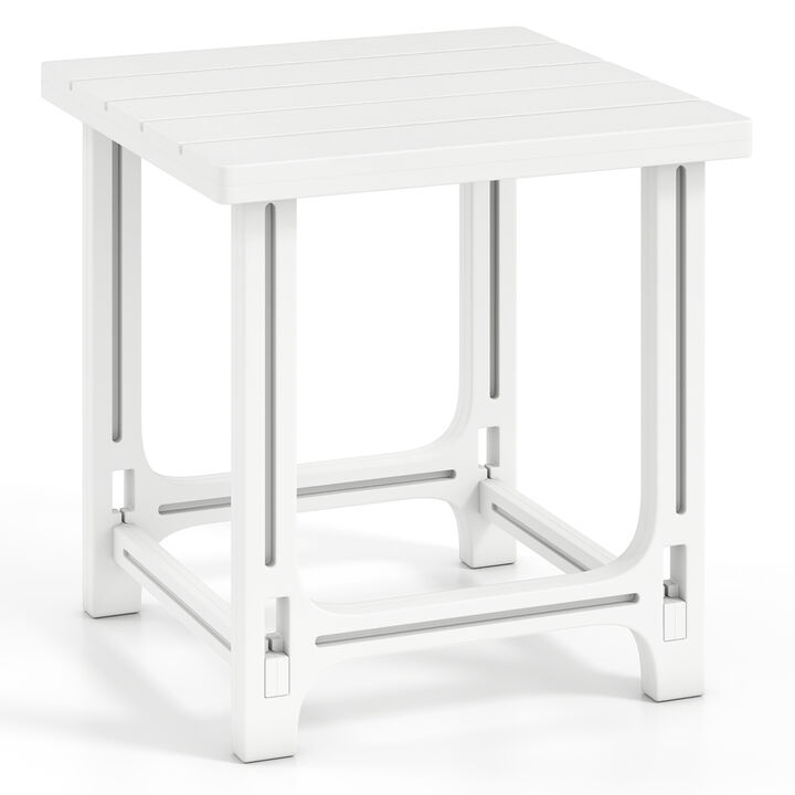 18 Inch Patio Adirondack Side Table with Slatted Top Outdoor End Table