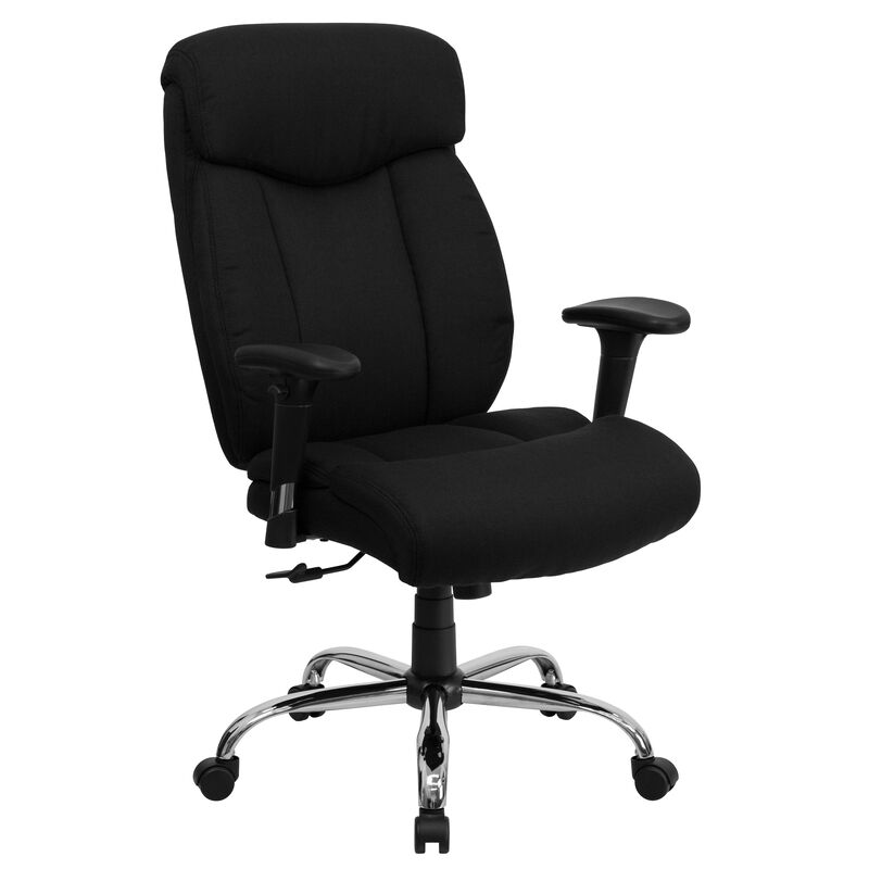 HERCULES Series Big & Tall 400 lb. Rated Black LeatherSoft Executive Ergonomic Office Chair with Full Headrest & Arms image number 1