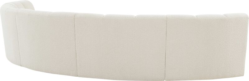 Meridian Furniture Infinity Cream Boucle Fabric 5pc. Modular Sectional image number 3