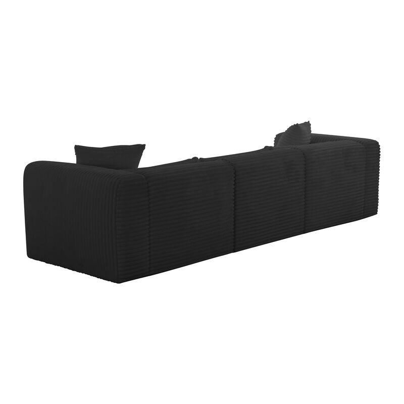 Tarra Fluffy Oversized Black Corduroy Modular Sofa image number 2