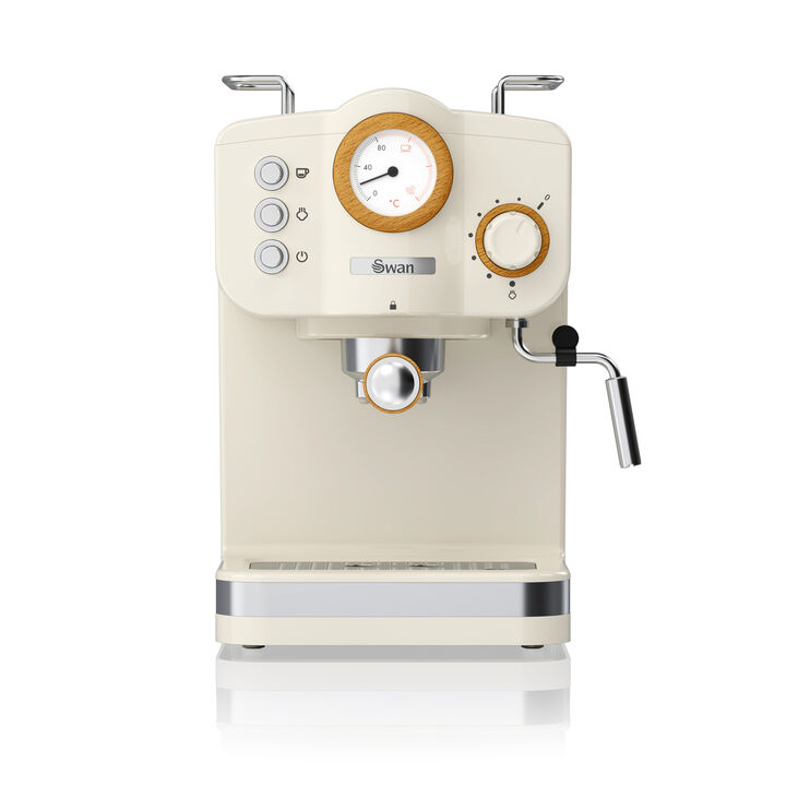Swan Nordic - Espresso Maker Machine, 15 Bars Pressure, Milk Frother, 1.2L Tank