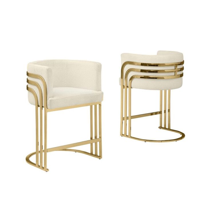 Best Quality Furniture Best Quality furniture Cream  with gold counter height, Set of two