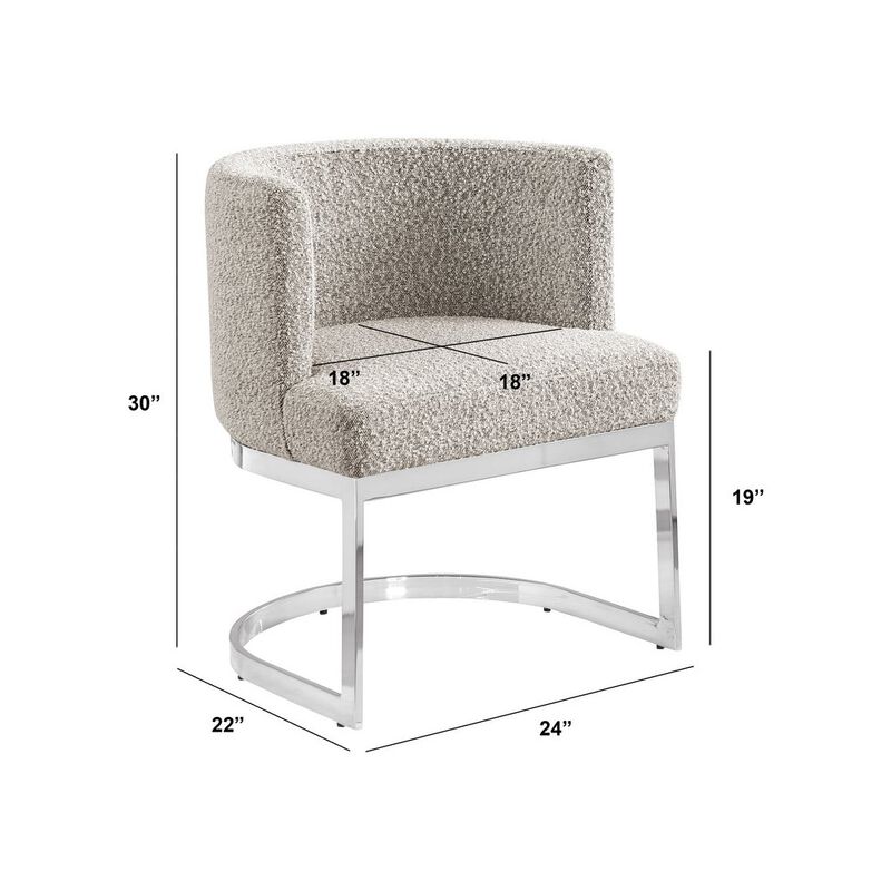 Best Quality Furniture Gray With Silver Chrome Base Barrel Chair (Single Chair)