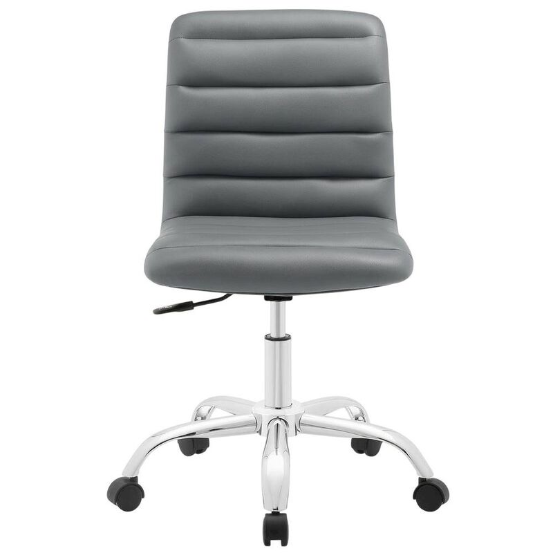 Vinyl Mid Back Office Chair with Armless Design and 18 lb Weight image number 0