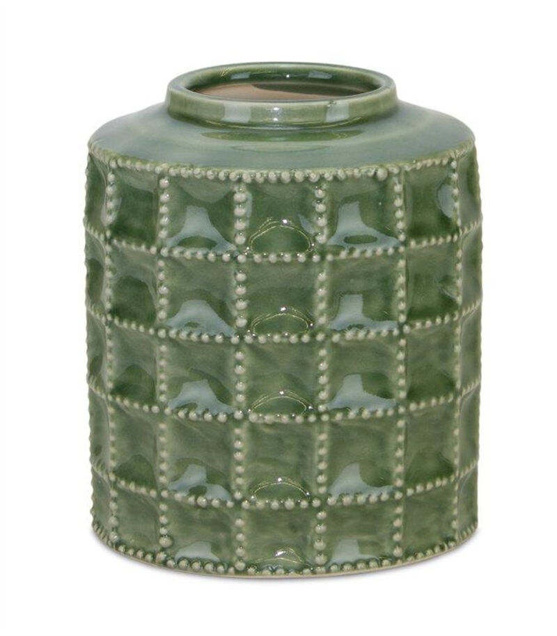 Terracotta Geometric Cylinder Table Vase – Decorative Vase for Flowers, Centerpieces, and Home Décor