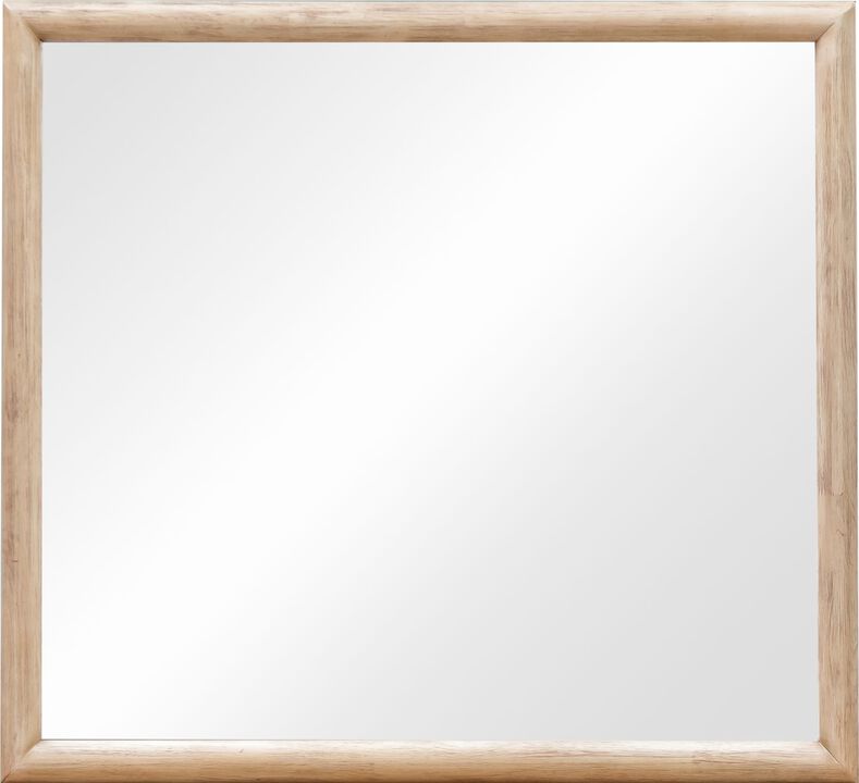 Dorsey Solid Wood and Glass Mirror in Granola