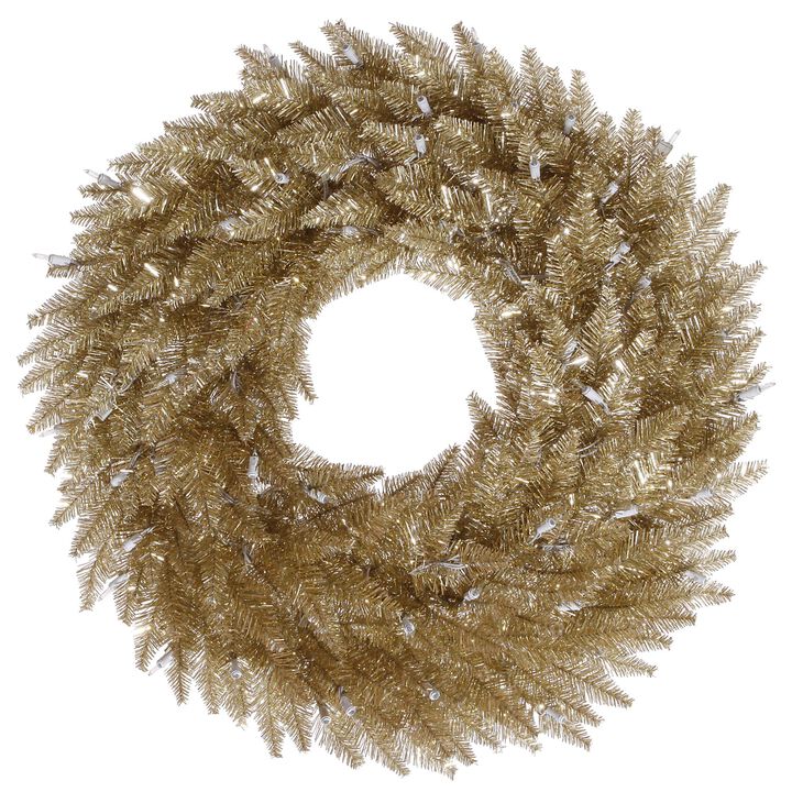 Vickerman 24" Champagne Fir Artificial Christmas Wreath, Unlit - Faux Fir Christmas Wreath - Indoor Seasonal Home Decor
