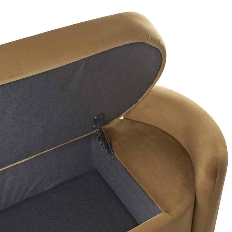 Modway Nebula Upholstered Performance Velvet Bench in Cognac Brown image number 7